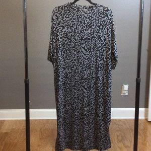 NWOT L (2) Chico’s black and gray animal print fully lined dress